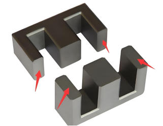 磁芯与磁芯面贴合粘接(图1) 磁芯与磁芯面贴合粘接(图1)